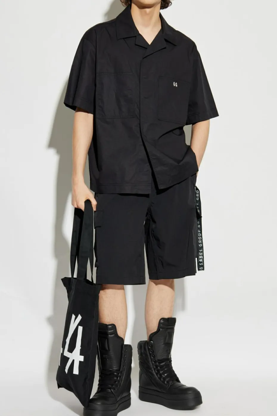 44 Label Group BLACK Shorts with pockets