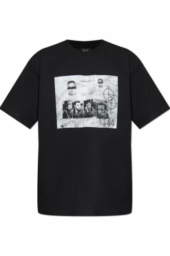 44 Label Group BLACK T-shirt with logo