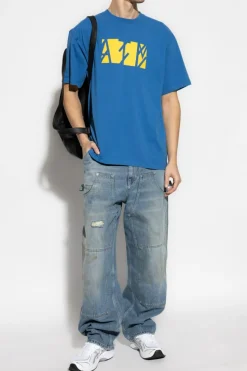 44 Label Group BLUE Cotton T-shirt