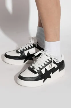 A BATHING APE® BLACK Sports shoes with logo