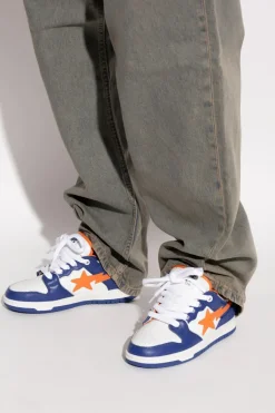 A BATHING APE® BLUE Sports shoes with logo