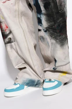 A BATHING APE® BLUE Sports shoes with logo