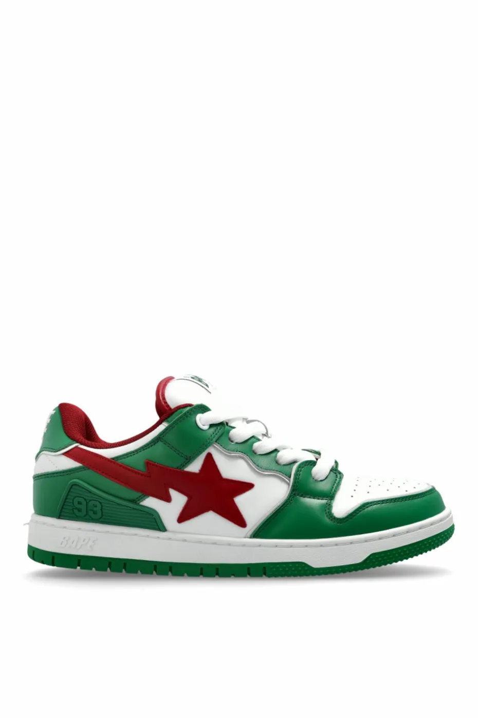 A BATHING APE® GREEN Sports shoes with logo