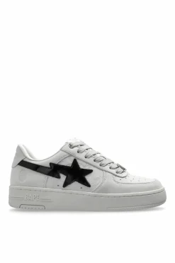 A BATHING APE® WHITE Sports shoes with logo