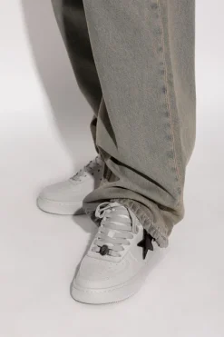 A BATHING APE® WHITE Sports shoes with logo