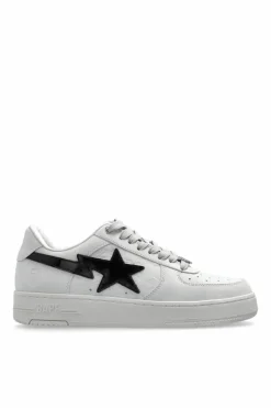 A BATHING APE® WHITE Sports shoes with logo