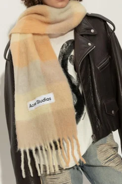 Acne Studios beige Scarf with logo