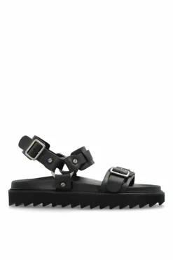Acne Studios BLACK Leather sandals with buckle
