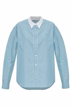 Acne Studios BLUE Shirt with a striped pattern