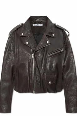 Acne Studios BROWN Leather jacket in biker style