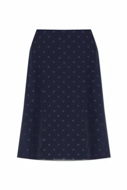 Acne Studios NAVY BLUE Polka dot pattern skirt
