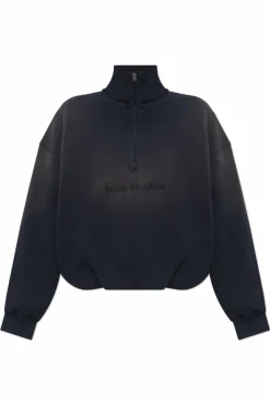 Acne Studios NAVY BLUE Stand collar sweatshirt