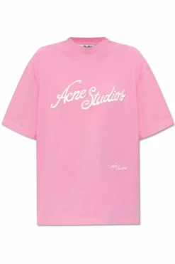 Acne Studios PINK T-shirt with logo