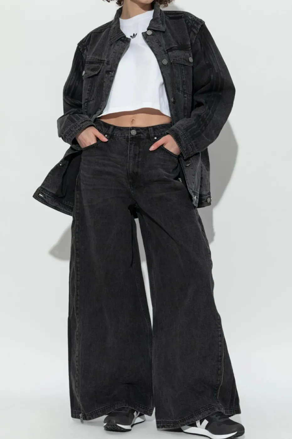 ADIDAS Originals BLACK Denim jacket in oversize style