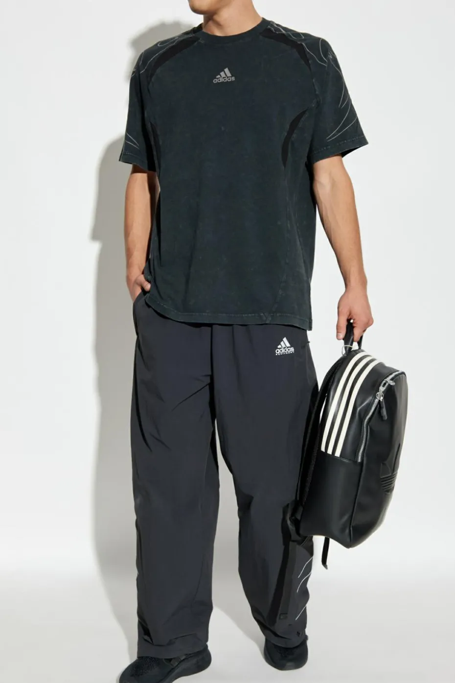 ADIDAS Originals BLACK T-shirt with 'vintage' effect