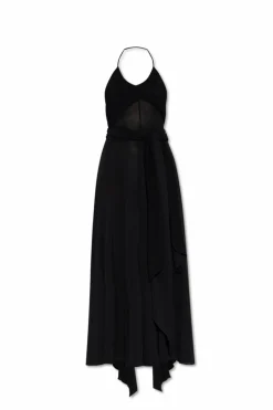 Alaïa BLACK Asymmetrical off-the-shoulder dress