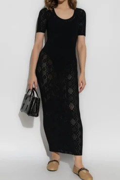 Alaïa BLACK Dress with short sleeves
