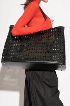 Alaïa BLACK ‘Mina’ openwork shopper bag