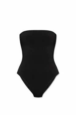 Alaïa BLACK Off-shoulder bodysuit