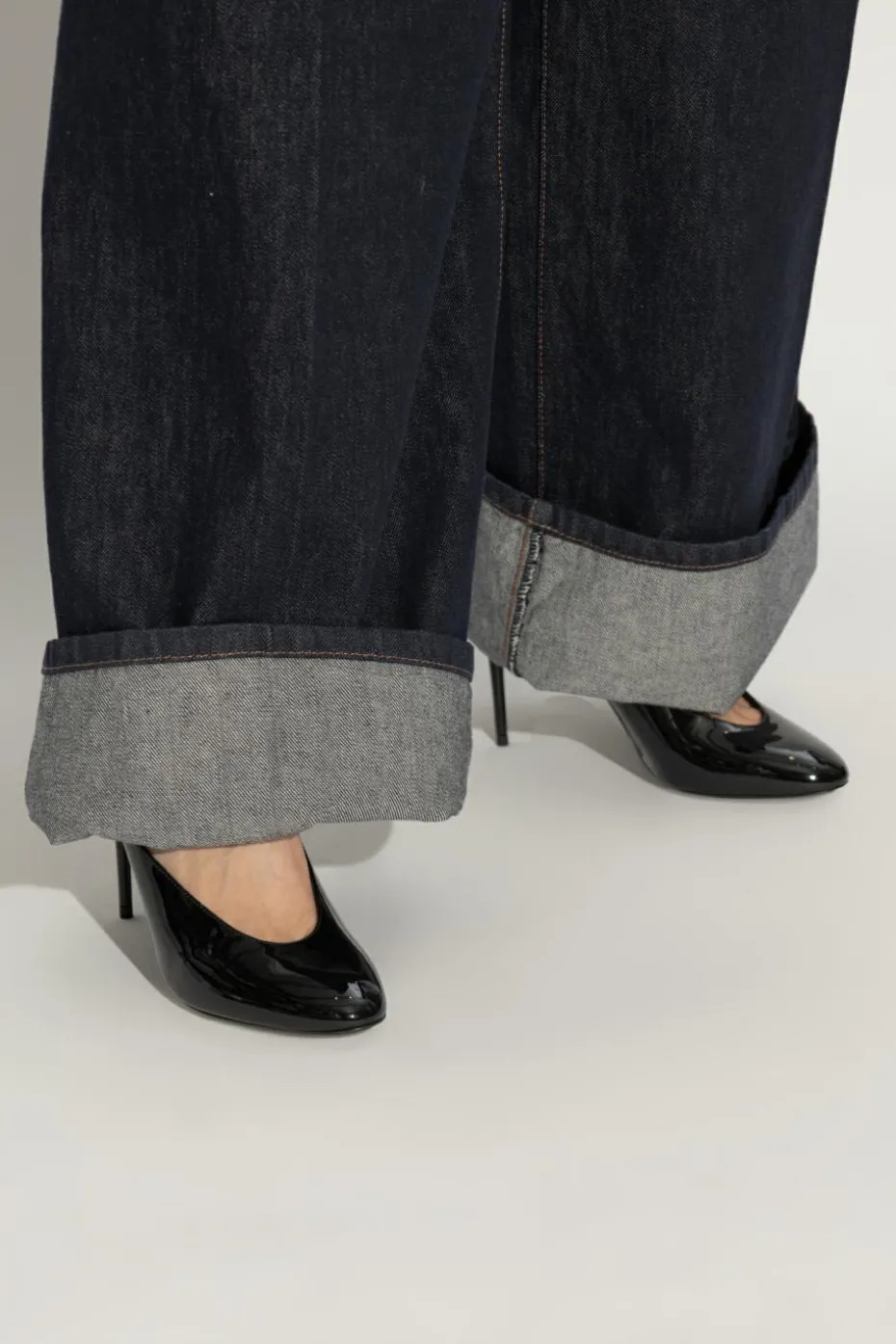 Alaïa BLACK Patent heeled mules