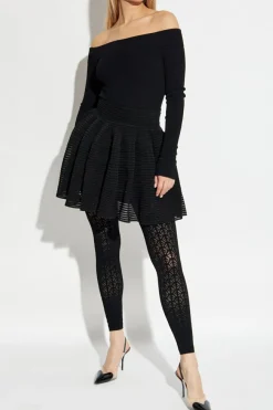 Alaïa BLACK Two-layer skirt