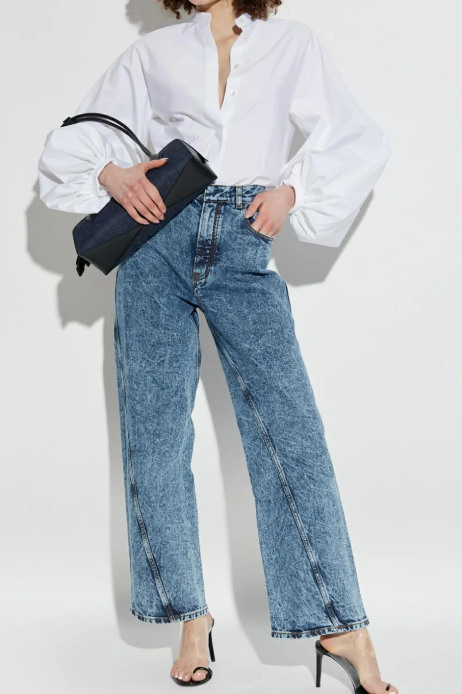 Alaïa BLUE High-waisted jeans