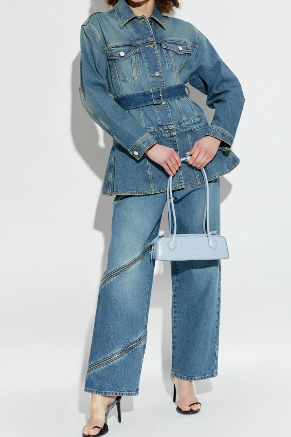 Alaïa BLUE Jeans with decorative zipper