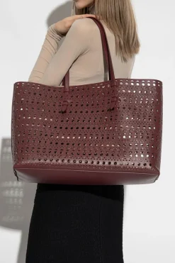 Alaïa BURGUNDY ‘Mina 44’ shopper bag