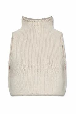 Alaïa cream Vest with stand-up collar