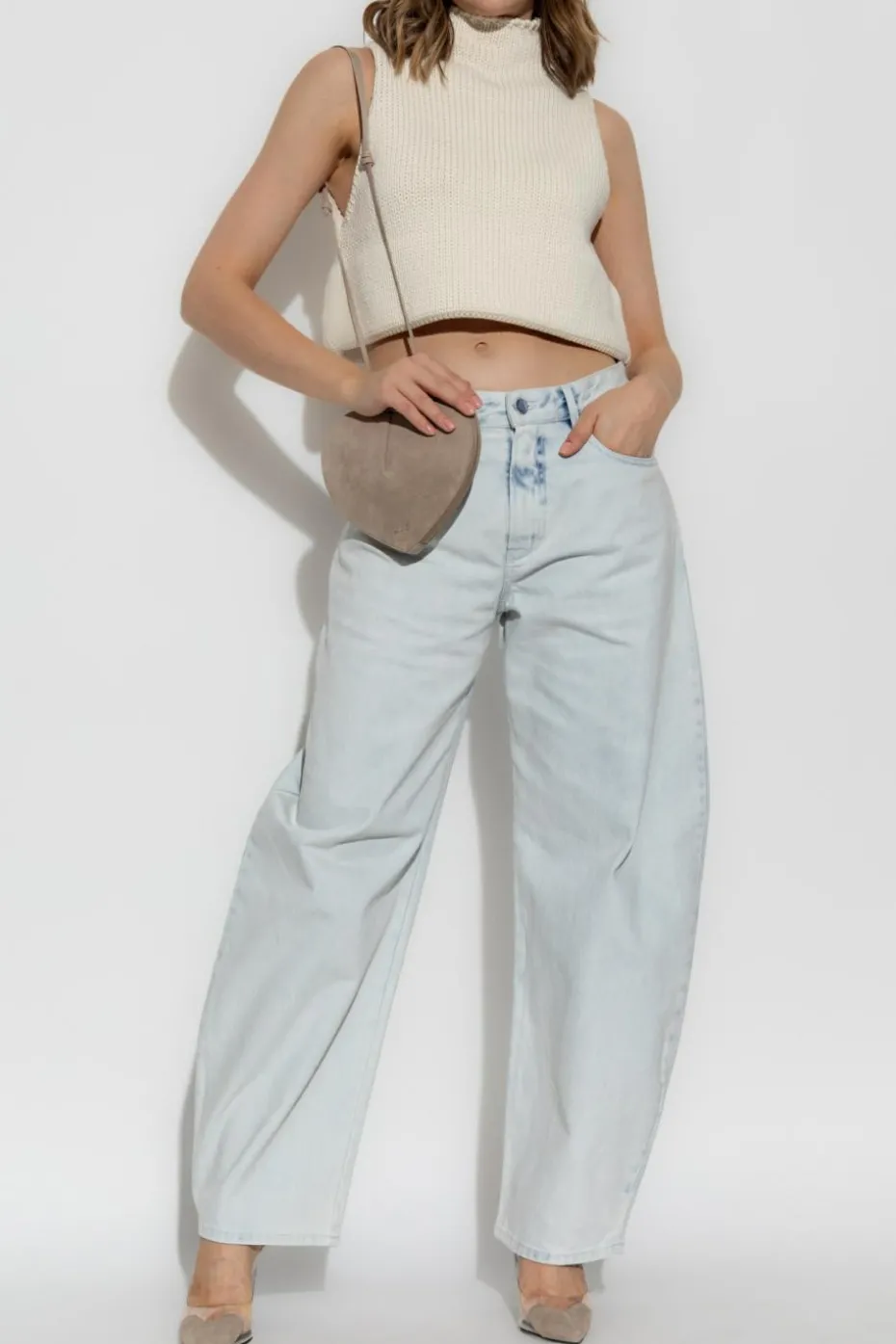 Alaïa cream Vest with stand-up collar