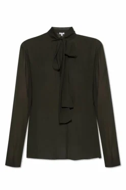 Alaïa GREEN Tie-front shirt