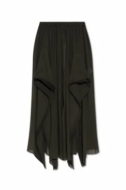 Alaïa GREEN Transparent pants with ruffles