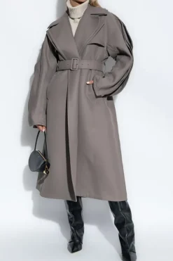Alaïa GREY Coat with wool finish