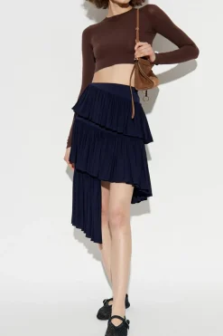Alaïa NAVY BLUE Asymmetrical skirt