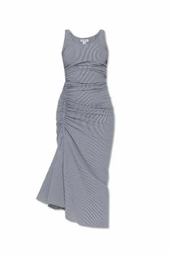 Alaïa NAVY BLUE Asymmetric striped dress