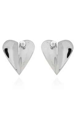 Alaïa SILVER Heart-shaped earrings