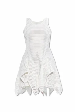 Alaïa WHITE Lace dress with ruffles