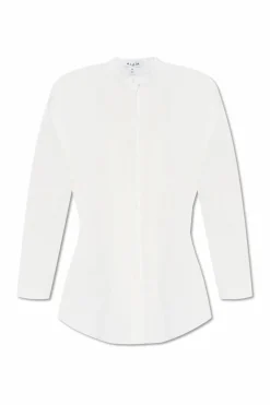 Alaïa WHITE Shirt with a stand-up collar