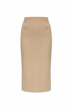Alessandra Rich beige Skirt with decorative pockets