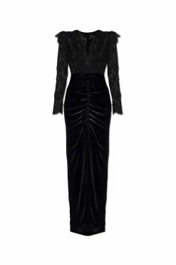 Alessandra Rich BLACK Dress with lace top