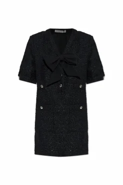 Alessandra Rich BLACK Tweed dress with bow