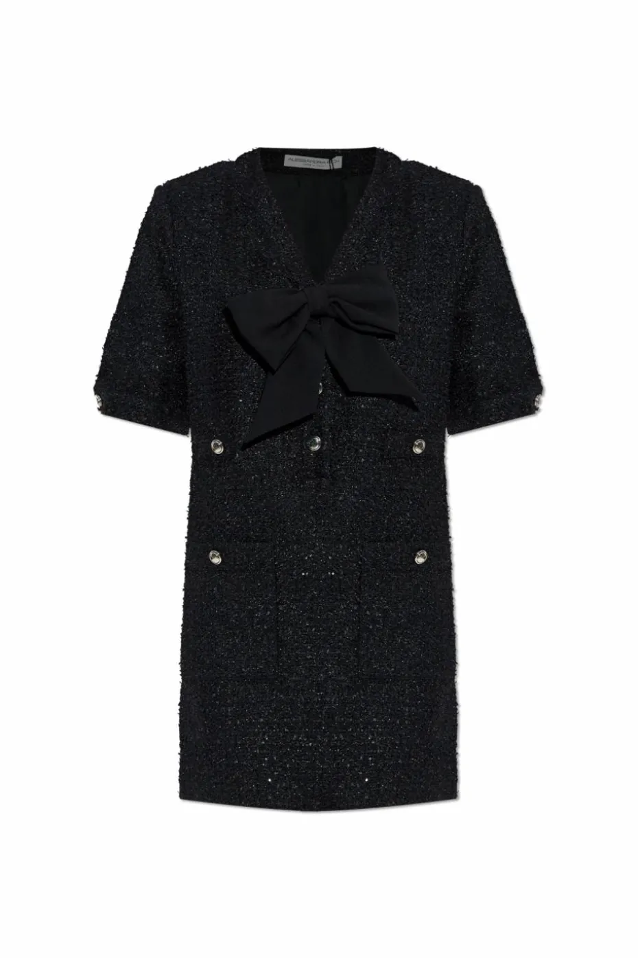 Alessandra Rich BLACK Tweed dress with bow