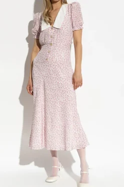Alessandra Rich PINK Floral motif dress