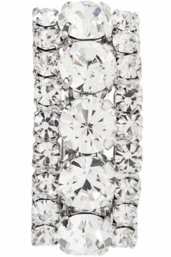 Alessandra Rich SILVER Clip-on earrings with shimmering crystals