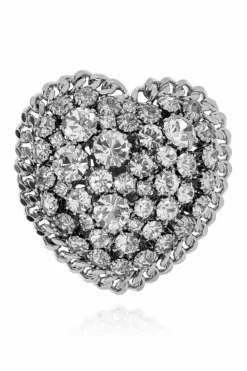 Alessandra Rich SILVER Clip-on earrings with shimmering crystals