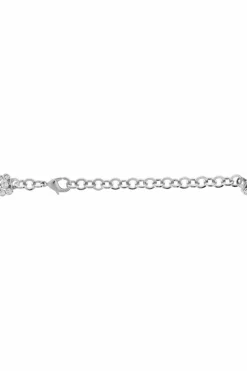 Alessandra Rich SILVER Necklace with shimmering crystals