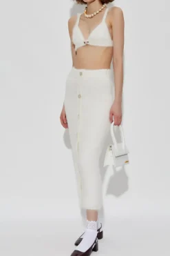 Alessandra Rich WHITE Wool bra