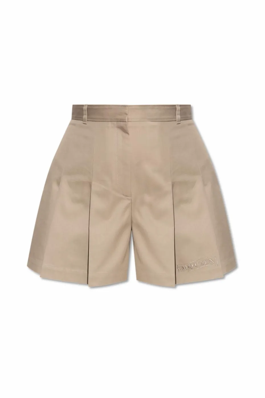 Alexander McQueen beige Pleated shorts