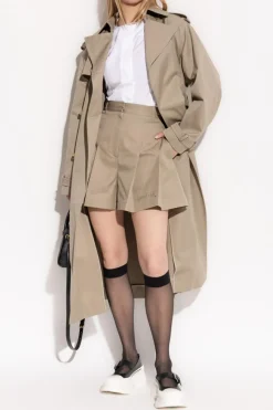 Alexander McQueen beige Pleated shorts