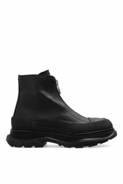 Alexander McQueen BLACK Leather platform boots